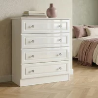 Click to view product details and reviews for Balmoral Chest 4 Drawer White Gloss. Click to view product details and reviews for Balmoral Chest 4 Drawer White Gloss.