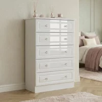 Click to view product details and reviews for Balmoral Chest 5 Drawer White Gloss. Click to view product details and reviews for Balmoral Chest 5 Drawer White Gloss.
