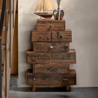 View Vinto chest - multi drawers - large - natural recycled sleeper wood View Vinto chest - multi drawers - large - natural recycled sleeper wood