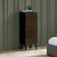 Click to view product details and reviews for Alba Black And Walnut Narrow Chest 5 Drawer. Click to view product details and reviews for Alba Black And Walnut Narrow Chest 5 Drawer.