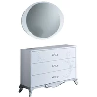 Click to view product details and reviews for Daniela Dresser 3 Drawer With Mirror White Italian. Click to view product details and reviews for Daniela Dresser 3 Drawer With Mirror White Italian.