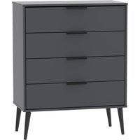 View Hong kong chest - 4 drawer - with wooden legs - graphite View Hong kong chest - 4 drawer - with wooden legs - graphite