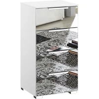 View Miramar mirrored narrow chest - 4 drawer - alpine white View Miramar mirrored narrow chest - 4 drawer - alpine white
