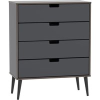 View Shanghai chest - 4 drawer - wooden legs - graphite View Shanghai chest - 4 drawer - wooden legs - graphite
