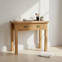 Click to view product details and reviews for Salisbury Premium Dressing Table 2 Drawer Oak. Click to view product details and reviews for Salisbury Premium Dressing Table 2 Drawer Oak.