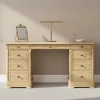 View Moreno double pedestal dressing table - oak View Moreno double pedestal dressing table - oak