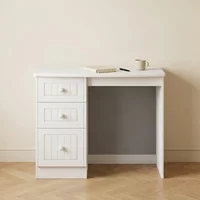 View Warwick dressing table - 3 drawer - single - white View Warwick dressing table - 3 drawer - single - white