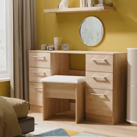 View Devon double dressing table - 6 drawer - oak View Devon double dressing table - 6 drawer - oak