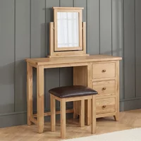 Click to view product details and reviews for Appleby Dressing Table 3 Drawer Petite Oak. Click to view product details and reviews for Appleby Dressing Table 3 Drawer Petite Oak.