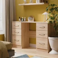 View Avon dressing table - 6 drawer - double - oak View Avon dressing table - 6 drawer - double - oak