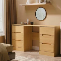 View Monaco dressing table - double - 6 drawer - modern oak View Monaco dressing table - double - 6 drawer - modern oak