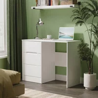 View Monaco dressing table - single - 3 drawer - white View Monaco dressing table - single - 3 drawer - white