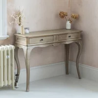 View Camille dressing table - 2 drawer - grey oak View Camille dressing table - 2 drawer - grey oak