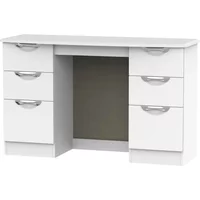 View Camden double dressing table - 6 drawer - white matt View Camden double dressing table - 6 drawer - white matt