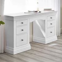 View Clermont double dressing table - 6 drawer - white View Clermont double dressing table - 6 drawer - white