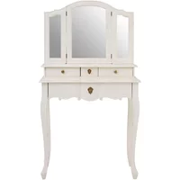View Loire dressing table - 4 drawer - white with mirror View Loire dressing table - 4 drawer - white with mirror