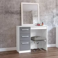 View Lynx single dressing table - 3 drawer - white View Lynx single dressing table - 3 drawer - white