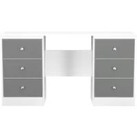View Padstow dressing table - double - 6 drawer - grey and white View Padstow dressing table - double - 6 drawer - grey and white