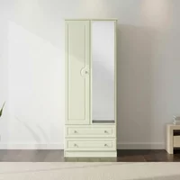 View Pembroke wardrobe - 2 door - 1 mirror - tall - combi - cream View Pembroke wardrobe - 2 door - 1 mirror - tall - combi - cream