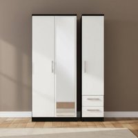 Click to view product details and reviews for Knightsbridge Wardrobe 3 Door 1 Mirror Rhf 2 Drawer Combi White Gloss And Black. Click to view product details and reviews for Knightsbridge Wardrobe 3 Door 1 Mirror Rhf 2 Drawer Combi White Gloss And Black.