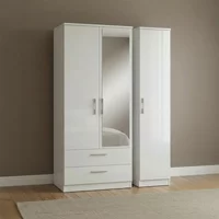 Click to view product details and reviews for Knightsbridge Wardrobe 3 Door 1 Mirror Lhf 2 Drawer Combi White Gloss. Click to view product details and reviews for Knightsbridge Wardrobe 3 Door 1 Mirror Lhf 2 Drawer Combi White Gloss.