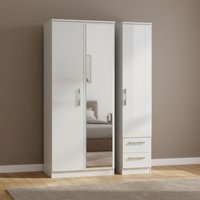Click to view product details and reviews for Knightsbridge Wardrobe 3 Door 1 Mirror Rhf 2 Drawer Combi White Gloss. Click to view product details and reviews for Knightsbridge Wardrobe 3 Door 1 Mirror Rhf 2 Drawer Combi White Gloss.