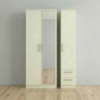 Click to view product details and reviews for Knightsbridge Wardrobe 3 Door 1 Mirror Rhf 2 Drawers Tall Combi Cream Gloss. Click to view product details and reviews for Knightsbridge Wardrobe 3 Door 1 Mirror Rhf 2 Drawers Tall Combi Cream Gloss.