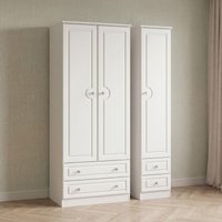 Click to view product details and reviews for Crystal Tall Triple Wardrobe 3 Door 4 Drawers White. Click to view product details and reviews for Crystal Tall Triple Wardrobe 3 Door 4 Drawers White.
