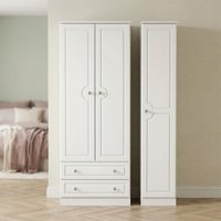 Click to view product details and reviews for Crystal Tall Triple Wardrobe 3 Door Lhf 2 Drawers White. Click to view product details and reviews for Crystal Tall Triple Wardrobe 3 Door Lhf 2 Drawers White.