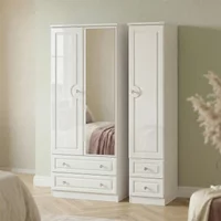 Click to view product details and reviews for Balmoral Wardrobe 3 Door Combi With 1 Mirror White Gloss. Click to view product details and reviews for Balmoral Wardrobe 3 Door Combi With 1 Mirror White Gloss.