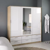 Click to view product details and reviews for Line Wardrobe 3 Door 6 Drawer Combi Oak And White Gloss. Click to view product details and reviews for Line Wardrobe 3 Door 6 Drawer Combi Oak And White Gloss.