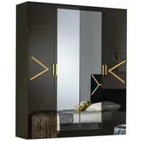 Click to view product details and reviews for Elegance Wardrobe 4 Door With Mirrors Black Italian. Click to view product details and reviews for Elegance Wardrobe 4 Door With Mirrors Black Italian.