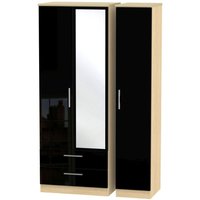 Click to view product details and reviews for Knightsbridge Tall Combi Wardrobe 3 Door 1 Mirror Lhf 2 Drawers Black Gloss And Light Oak. Click to view product details and reviews for Knightsbridge Tall Combi Wardrobe 3 Door 1 Mirror Lhf 2 Drawers Black Gloss And Light Oak.