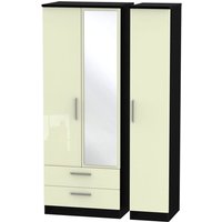 Click to view product details and reviews for Knightsbridge Wardrobe 3 Door Tall Combi 1 Mirror Lhf 2 Drawers Cream Gloss And Black. Click to view product details and reviews for Knightsbridge Wardrobe 3 Door Tall Combi 1 Mirror Lhf 2 Drawers Cream Gloss And Black.