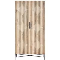 View Kyra wardrobe - 2 door - fluted natural elm wood View Kyra wardrobe - 2 door - fluted natural elm wood