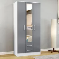 Click to view product details and reviews for Lynx Combi Wardrobe 3 Door 2 Drawer White And Grey Gloss. Click to view product details and reviews for Lynx Combi Wardrobe 3 Door 2 Drawer White And Grey Gloss.