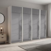 View Beluga extra sliding wardrobe - 271cm - 4 door - grey mirrored - alpine white View Beluga extra sliding wardrobe - 271cm - 4 door - grey mirrored - alpine white