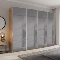 View Beluga extra sliding wardrobe - 271cm - 4 door - grey mirrored - artisan oak View Beluga extra sliding wardrobe - 271cm - 4 door - grey mirrored - artisan oak