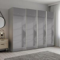 View Beluga extra sliding wardrobe - 271cm - 4 door - grey mirrored - silk grey View Beluga extra sliding wardrobe - 271cm - 4 door - grey mirrored - silk grey