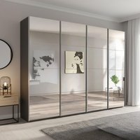 View Beluga extra sliding wardrobe - 271cm - 4 door - mirrored - graphite View Beluga extra sliding wardrobe - 271cm - 4 door - mirrored - graphite