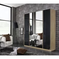 Click to view product details and reviews for Essensa Mirror Wardrobe 181cm 4 Door Basalt Glass Oak Carcase. Click to view product details and reviews for Essensa Mirror Wardrobe 181cm 4 Door Basalt Glass Oak Carcase.