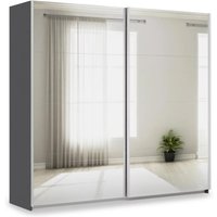 View Miramar type-3 sliding wardrobe - 226cm - 2 door - fully mirrored - graphite View Miramar type-3 sliding wardrobe - 226cm - 2 door - fully mirrored - graphite