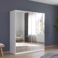 View Reflect wardrobe - 181cm - 4 door - mirrored - alpine white View Reflect wardrobe - 181cm - 4 door - mirrored - alpine white