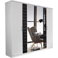 Click to view product details and reviews for Terano Wardrobe 271cm 6 Door Mirror With Cornice White Basalt. Click to view product details and reviews for Terano Wardrobe 271cm 6 Door Mirror With Cornice White Basalt.