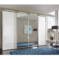 Click to view product details and reviews for Westside Sliding Wardrobe 4 Door Mirror White Glass Chrome Trim. Click to view product details and reviews for Westside Sliding Wardrobe 4 Door Mirror White Glass Chrome Trim.