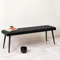 View Austin bench - black - real leather View Austin bench - black - real leather