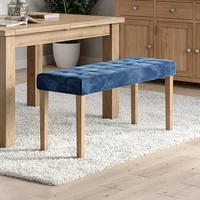 Click to view product details and reviews for Addisyn Dining Bench Large Blue Fabric. Click to view product details and reviews for Addisyn Dining Bench Large Blue Fabric.