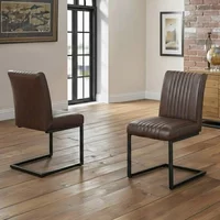 Click to view product details and reviews for Brooklyn Cantilever Dining Chair Set Of 2 Brown Faux Leather. Click to view product details and reviews for Brooklyn Cantilever Dining Chair Set Of 2 Brown Faux Leather.