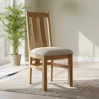 Click to view product details and reviews for Appleby Dining Chair â Set Of 2 Slatted Back â Oak â Beige Fabric Seat Pad. Click to view product details and reviews for Appleby Dining Chair â Set Of 2 Slatted Back â Oak â Beige Fabric Seat Pad.