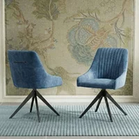 Click to view product details and reviews for 2 X Hico Blue Fabric Swivel Dining Chair. Click to view product details and reviews for 2 X Hico Blue Fabric Swivel Dining Chair.